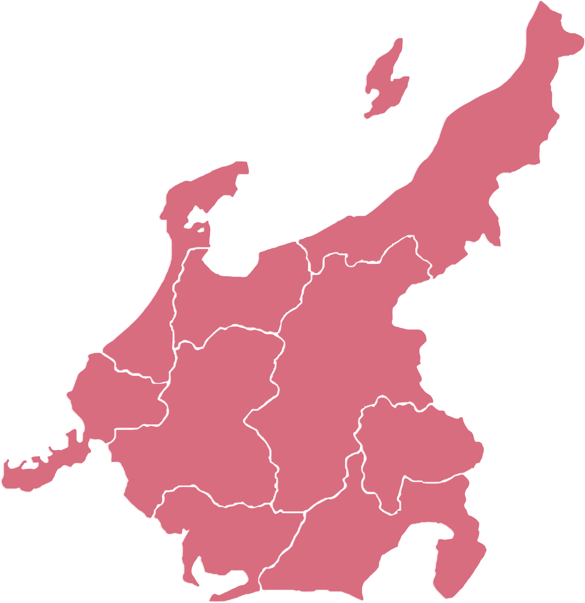 Chūbu region map